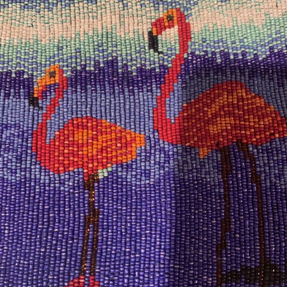 Beaded flamingo clutch - Picture 3 of 4